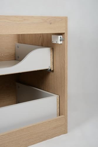 3E 3xE living.com Mueble de baño 140 CM (2 X 60 + 20), Roble Claro 140 x 77 x 46 cm - imagen 8