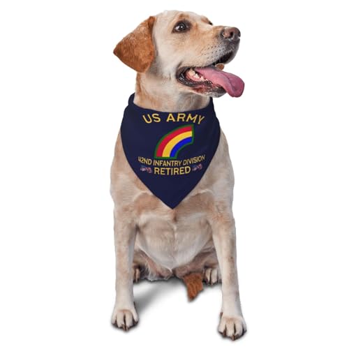 Us Army 42nd Infantry Division Retired Dog Scarf Pet Bandana Cat Pet Bibs