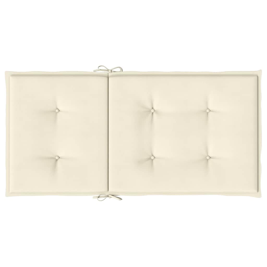 Poduszki na krzesła ogrodowe z niskim oparciem, zestaw 4 szt., kremowe, 100 x 50 x 2 cm, wodoodporna tkanina Oxford z włóknami piankowymi, do ogrodu, na balkon, taras, do salonu, jadalni, na
