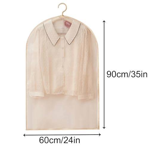 5 Pack Garment Bags for Hanging Clothes, Clothes Cover for Travel Covers for Coats, Jackets, Shirts, Dresses, Sweater Coat Storage(90x60cm/35x24in)2