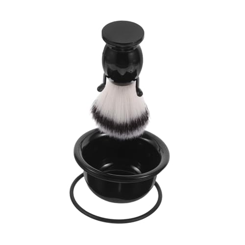 FRCOLOR 1 Juego Afeitar para Hombres con Soporte Tazón y Brocha de Afeitar Kit de Negro para Casa y