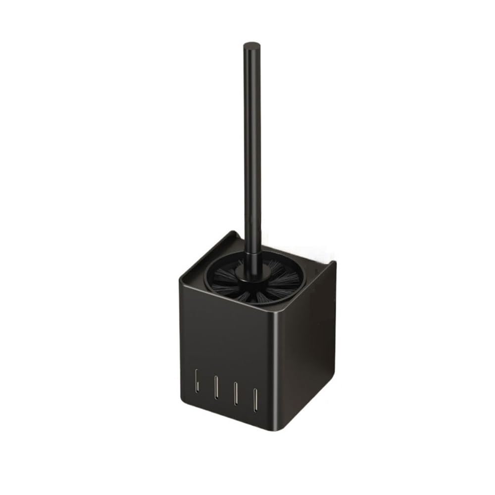 Toilet Brush Stainless Toilet Brush Household Cleaning Tools for Wall Hanging Floor(Black)