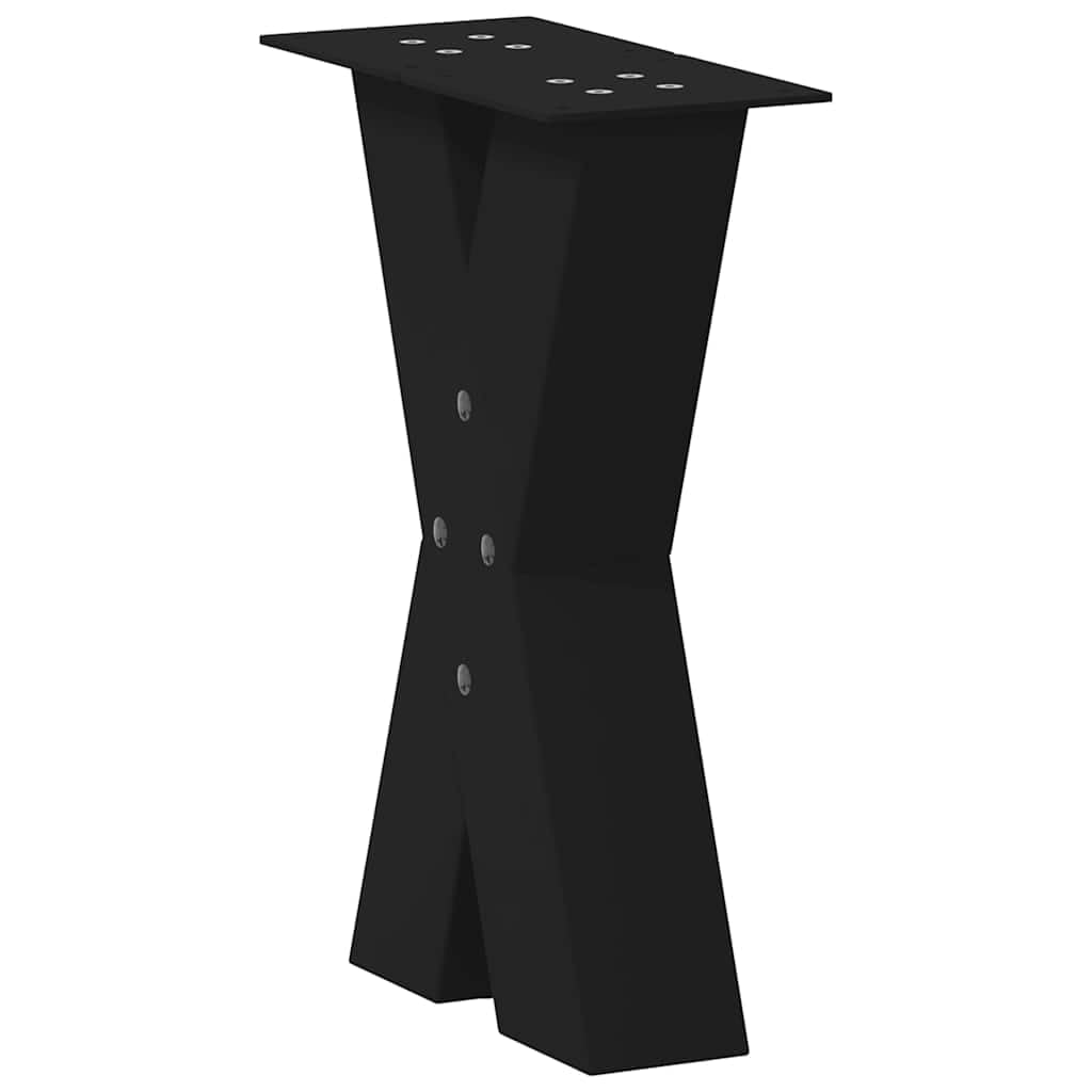 Juego de 2 patas de mesa de café, color negro, 38 x 42 – 43 cm, acero en forma de X, altura regulable, patas para muebles, resistentes y modernas, para salón, pasillo u oficina