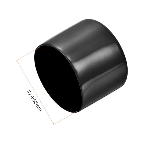 Image of uxcell 2pcs Rubber End Caps 55mm(2 3 /16 inch) ID Vinyl Round Tube Bolt Cap Cover Screw Thread Protectors Black, 40mm Height
