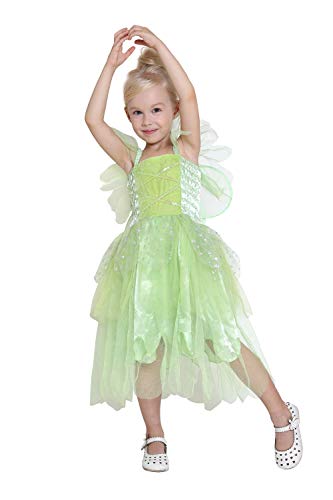 Girls Princess Tinkerbell Long Dress Halloween Cosplay Costume