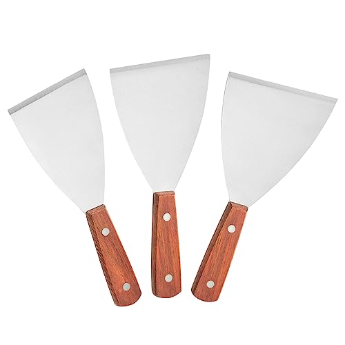 Lajiakoy Spatule Cuisine, Spatule Plancha Pour La Restauration/Cuisine/Nettoyage, Idéal Pour Le Steak a L'Intérieur Et a L'Extérieur (Paquet de 3)