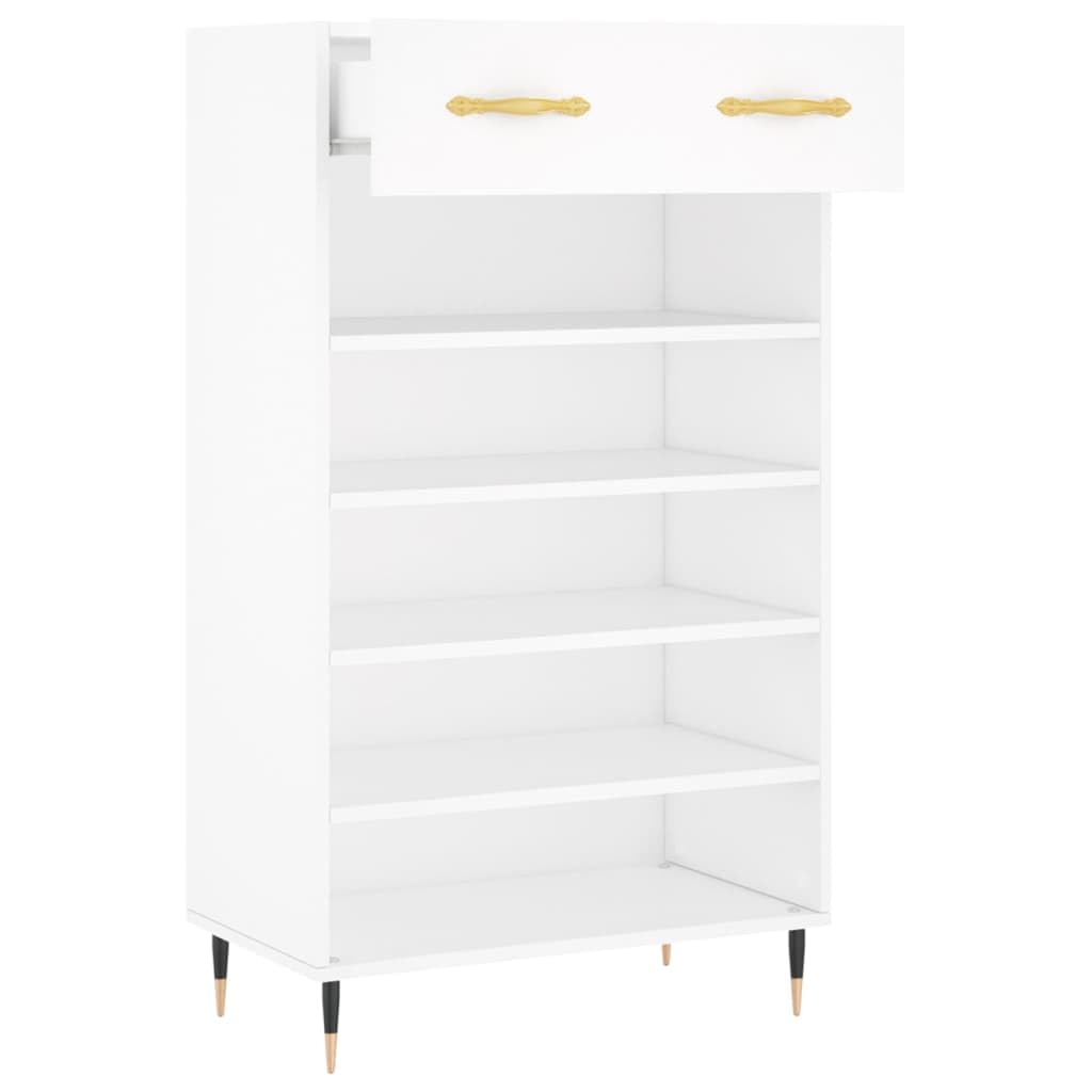 Szafa na buty biała 60 x 35 x 105 cm, drewno inżynieryjne z szufladą
