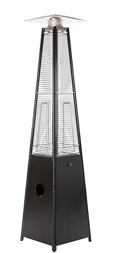 Outdoor Pyramid Propane Patio Heater with Reflector Shield & Wheels, 40000 BTU Quartz Glass Tube Heater for Home Backyard, Commercial Garden, Porch, Deck (Black)