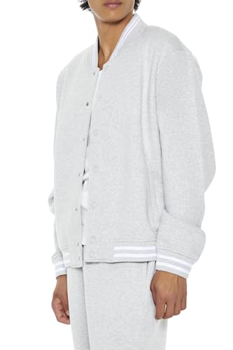 Forever 21 Men's Heathered Varsity Bomber Jacket3