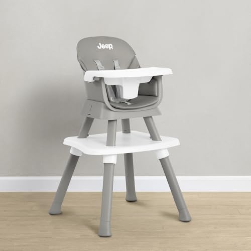 Image of Jeep Milestone 6-in-1 Convertible High Chair by Delta Children, Light Grey