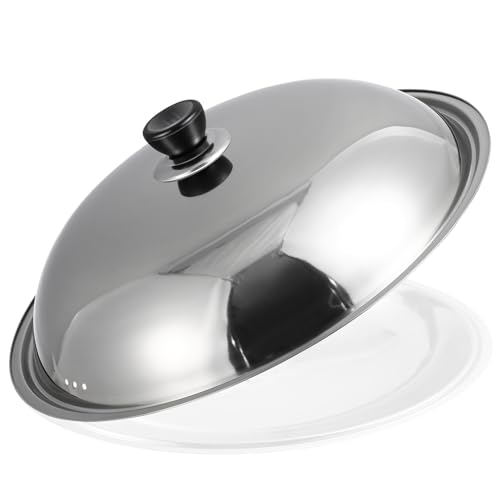 Lurrose Tapa de Olla Multifunción de Acero Inoxidable 36 CM, Cubierta Antisalpicaduras Gruesa Perilla, Retención de Vapor para Cocina y Práctica Estilo Aleatorio