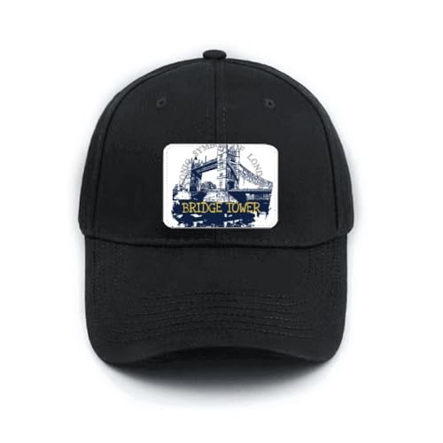 Casquette Londres graffiti noir ajustable motif Britain UK London Bridge Tower