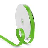 HimBen 5/8 Inch 100 Yards Satin Ribbon Apple Green, Solid Color Fabric Ribbon for Gift Wrapping, Wedding, Polyester Gift Ribbon for Birthday Party Decoration, Craft, Hair, Floral, Sewing
