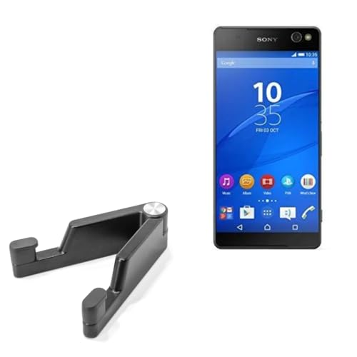 BoxWave Stand and Mount Compatible with Sony Xperia C5 Ultra - Desktop Aluminum SoloStand, Adjustable Hands-Free Portable with Rubber Feet - Jet Black