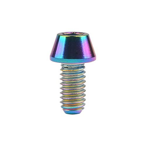 Image of Titanium Ti DIN912 M4 8 10 12 15 20mm Tapered Head Hex Bolts Bicycle Screws Pack of 6 (Multicolored, M4x10mm)