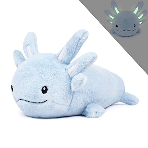 Niuniudaddy Axolotl Weighted Stuffed Animals For Anxiety, 2.75Lb Large Blue Axolotl Weighted Plush Toy Pillow With Glowing Ears In The Dark, Kawaii Axolotl Plushies For Kids Adults Gifts For Holidays #TOP7