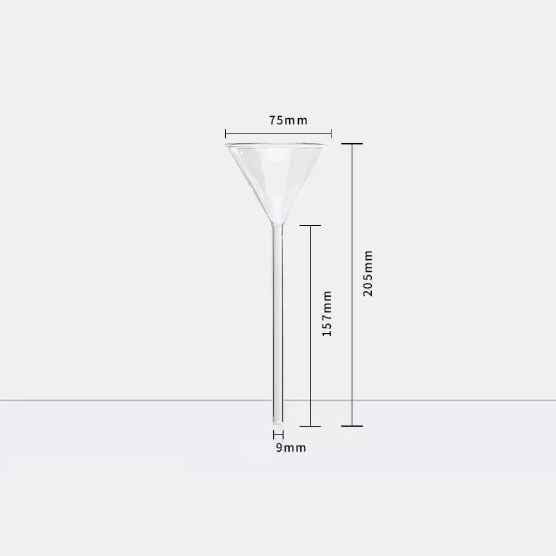 50mm to 150mm Borosilicate Glass Long Stem Triangle Funnel - Lab Educational Tool(75mm 1Pc)