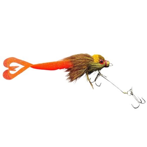 Señuelos de Swimbait - Señuelo Nadador Articulado De 8.7 Pulgadas con Forma De Trucha | Cebo Artificial con Diseño de Pelo y 3D para Lubina Trucha Salmón Lucio Percas y Agua Dulce Salada