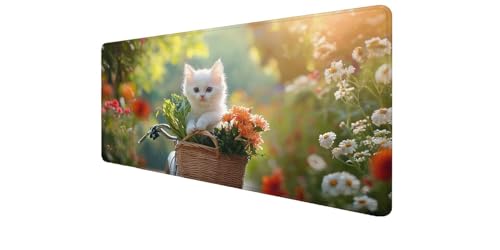Tapis de Souris Grand Format Motif Chat pour Décoration Bureau PC