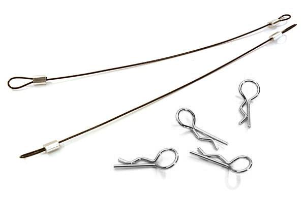 Integy RC Secured Body Clip (4) with 120mm Retainer Link for 1/10 On-Road