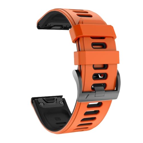 [�����ȓX] �ɓK����Garmin Fenix 8 47mm 51mm E 7 7X 6 6X 5 X/Epix Pro/Enduro 3 �X�g���b�v 22mm 26mm 2 �F�̃X�|�[�c�N�C�b�N�����[�X�����X�g���b�v�B(Orange black,26mm
