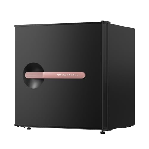 Image of Frigidaire BLACK-ROSEGOLD Retro Mini Refrigerator-Energy Saving-Adjustable Thermostat Control-Side Mounted Bottle Opener-Ideal for Dorm, Office, RV, Garage, Apartment 1.6 Cubic Feet