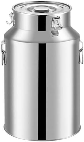 Stainless Milk Bucket Ultra Thick 304 Stainless Steel Sealed Barrel Storage and Transportation of Beer Milk Tea cans Peanut Edible Oil (28L304)