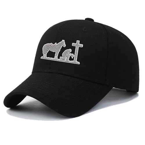 Gorra beisbolera unisex con bordado cowboy y cruz miniatura 1
