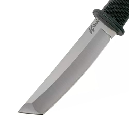 Image of Cold Steel Kobun Plain Edge 5.5 inch Japanese AUS8A Stainless Steel American Tanto Shape Fixed Blade Tactical Hunting Knife, Ergonomic Kray-Ex Handle, Secure-Ex Sheath - Boxed