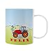 Produktbild Striefchen® Kunststoff Kindertasse für Jungen mit Wunschname bedruckt - verschiedene Motive Traktor Rot