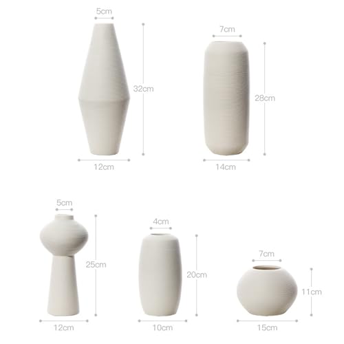 Vase Wabi-Sabi céramique blanche brossée grand format salon