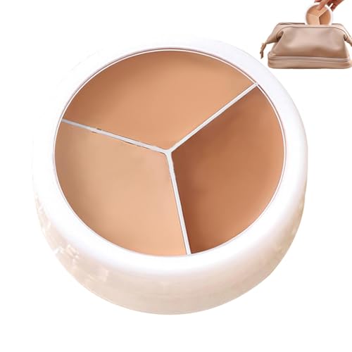 Paleta de corrección de color, paleta de correctores de crema para base de maquillaje, paleta de maquillaje en crema de 3 colores, paleta facial de larga duración, con corrector de color