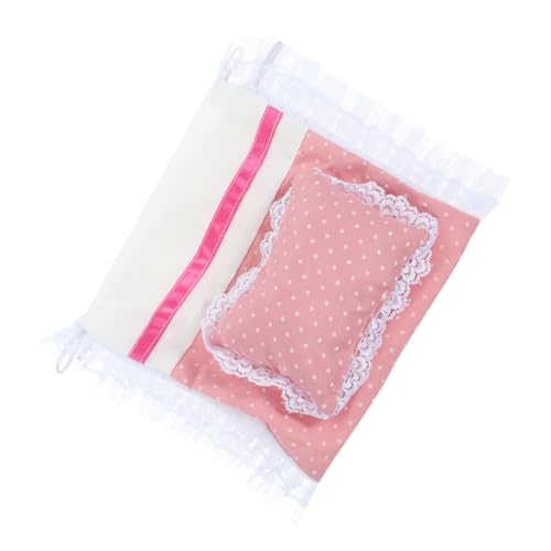 KOMBIUDA 1 Juego Muñeca Almohada Edredón Conjunto De Accesorios Casa De Muñecas Ropa De Cama Mimiature Mini Cama Suministros Muebles De Muñeca Mini Casa Mini Ropa De Cama Accesorios De