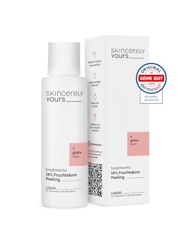 Fruchtsäure Peeling 100 ml I Mit 14% Fruchtsäuren und Grüntee Extrakt I Zellerneuernd I Gegen Pickel und Pigmentflecken I Anti-Aging Effekt I Vegan I AHA-Peeling