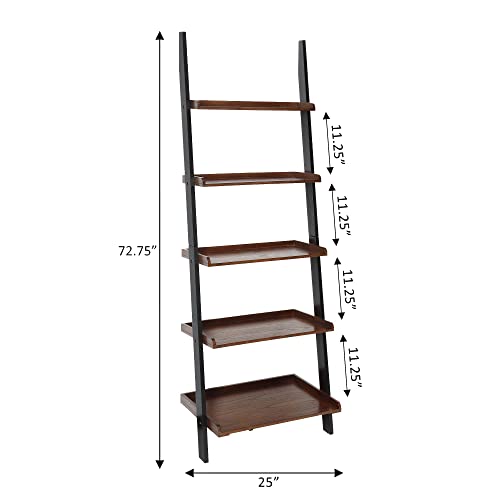 Convenience Concepts French Country Bookshelf Ladder, Dark Walnut / Black #TOP2