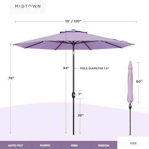 Image of The Lean Patio Umbrella (Terylast Fabric - Midtown Purple, 10 Foot)