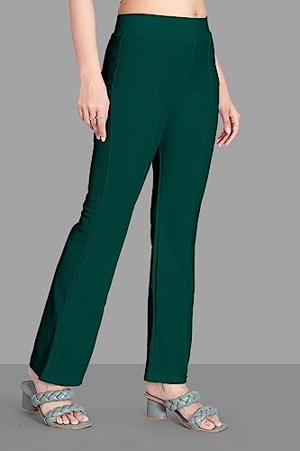 Image of Women's High Waist Bell Bottom Trouser, Elastic Flared Bootcut Pants