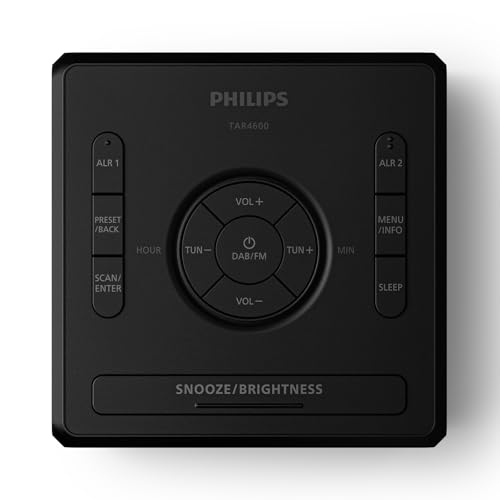 Radio-réveil DAB+/FM Philips TAR4650 avec double alarme et câble multiple de charge