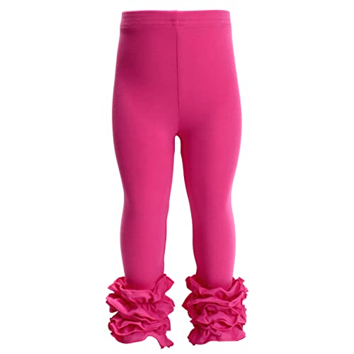 Image of HOOLCHEAN Baby Toddler and Little Girls Cotton Ruffle Leggings