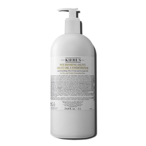 Kiehl's Nourishing Olive Fruit Oil Conditioner, Moisturizing Hair Conditioner for Dry & Damaged Hair, Promotes Shine, Helps Detangle, Lightweight Formula, with Avocado Oil & Lemon Oil