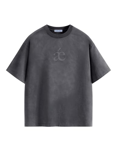 Aelfric Eden Mens Acid Wash T Shirts Oversized Heavyweight Cotton Vintage Tees Streetwear Casual Short Sleeve Tops