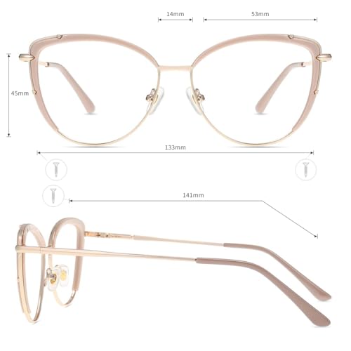 Image of Firmoo Blue Light Blocking Glasses,Anti Eye Strain Anti Headache UV Cut, Cateye Computer Reading Glasses with magnification