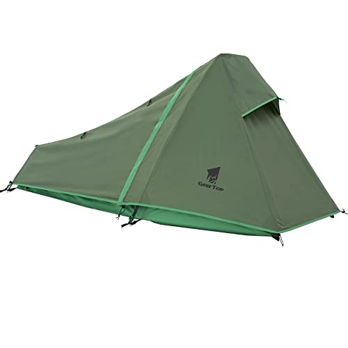 GEERTOP Ultralignt Bivy Tent for 1 Person Camping 3 Season Waterproof Single Backpacking Tent for Hiking Backpack Travel Outdoor Survival Gear