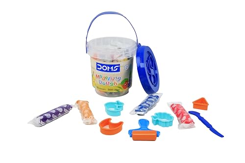 Image of DOMS Modelling Dough 15 Shades(300 GM) |DIY Art & Craft |Soft, Colourful, Easily Kneadable | Safe and Non-Toxic | Including 4 Shape Toys, 1 Hand Roller, 1 Spatulla Inside