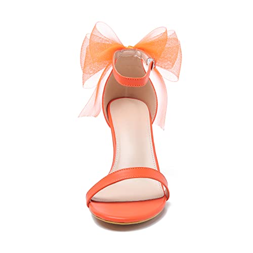 LIURUIJIA Women's Open Toe Stiletto Heels with Bow One Strap Sandals Wedding Party Prom Dress Shoes3