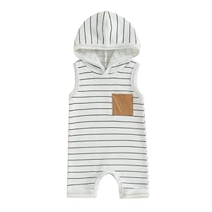 BemeyourBBs Newborn Baby Boy Smmer Clothes Hooded Sleeveless Romper Jumpsuit One Piece Outfit