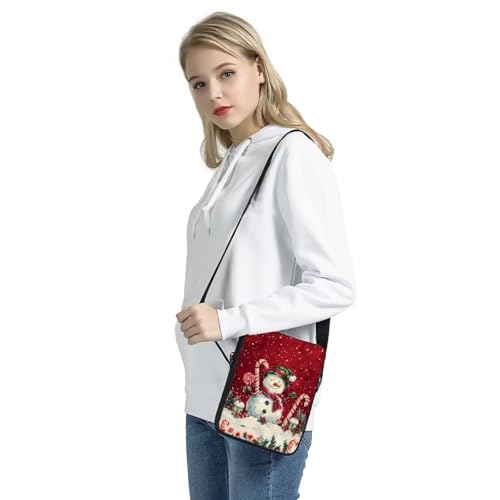 COEQINE Christmas Crossbody Purses For Women Cute Slim Bag for Party Lightweight Durtable Fashion Cute Snowman Themes Bag for Travel Portable Outfit3