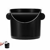 Knock Box Cafe Caja para Posos de Café Recipiente para Golpear Espresso con Barra Desmontable para Accesorio Barista Oficina Cafetería Negro