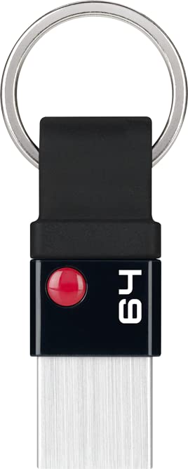 EMTEC   Memoria USB 3.2 Nano Ring T100 Capacidad de 64 GB, 64 GB   Compatibilidad Universal USB 3.0   ECMMD64GT103   Diseño Exclusivo con Anillo Llavero   Ultra Fino, sin Tapa