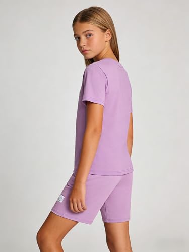 Image of Tween Girls Clothes Summer Short Sleeve T-Shirt and Shorts Set Casual Two Pieces Outfit Size 8 13